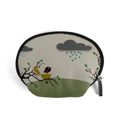 Birds Tree Animal Black Tree Accessory Pouch (small)