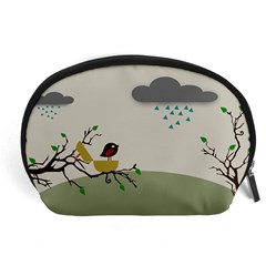 Birds Tree Animal Black Tree Accessory Pouch (large)