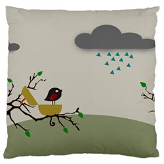 Birds Tree Animal Black Tree Standard Flano Cushion Case (two Sides)