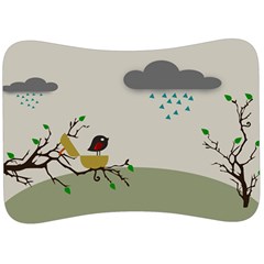 Birds Tree Animal Black Tree Velour Seat Head Rest Cushion