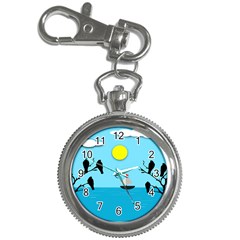 Birds Sun Tree Animal Black Tree Key Chain Watches by HermanTelo