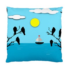 Birds Sun Tree Animal Black Tree Standard Cushion Case (two Sides) by HermanTelo