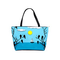 Birds Sun Tree Animal Black Tree Classic Shoulder Handbag by HermanTelo