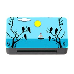 Birds Sun Tree Animal Black Tree Memory Card Reader With Cf