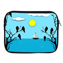 Birds Sun Tree Animal Black Tree Apple Ipad 2/3/4 Zipper Cases