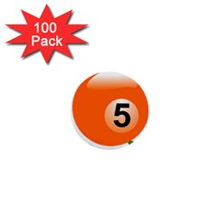 Billiard Ball Ball Game Pink Orange 1  Mini Buttons (100 Pack)  by HermanTelo