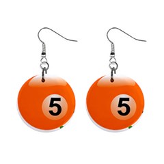 Billiard Ball Ball Game Pink Orange Mini Button Earrings