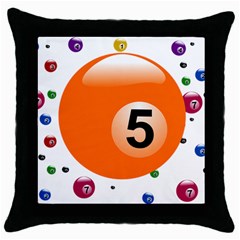 Billiard Ball Ball Game Pink Orange Throw Pillow Case (black) by HermanTelo