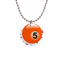 Billiard Ball Ball Game Pink Orange 1  Button Necklace