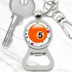 Billiard Ball Ball Game Pink Orange Bottle Opener Key Chain by HermanTelo