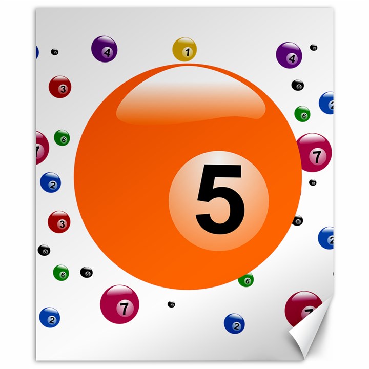 Billiard Ball Ball Game Pink Orange Canvas 8  x 10 