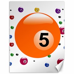 Billiard Ball Ball Game Pink Orange Canvas 12  X 16  by HermanTelo