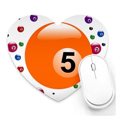 Billiard Ball Ball Game Pink Orange Heart Mousepads