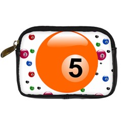 Billiard Ball Ball Game Pink Orange Digital Camera Leather Case