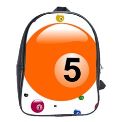 Billiard Ball Ball Game Pink Orange School Bag (large)