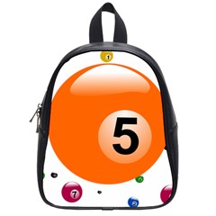 Billiard Ball Ball Game Pink Orange School Bag (small) by HermanTelo