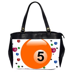 Billiard Ball Ball Game Pink Orange Oversize Office Handbag (2 Sides) by HermanTelo