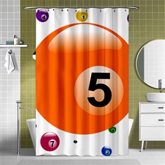 Billiard Ball Ball Game Pink Orange Shower Curtain 48  X 72  (small)  by HermanTelo