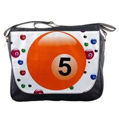 Billiard Ball Ball Game Pink Orange Messenger Bag by HermanTelo