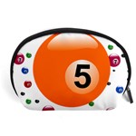 Billiard Ball Ball Game Pink Orange Accessory Pouch (Large) Front