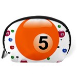 Billiard Ball Ball Game Pink Orange Accessory Pouch (Large) Back