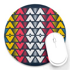 Background Colorful Geometric Unique Round Mousepads by HermanTelo