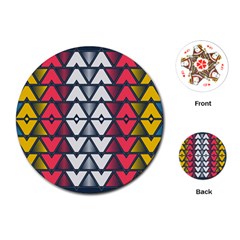 Background Colorful Geometric Unique Playing Cards (round)