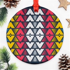 Background Colorful Geometric Unique Round Ornament (two Sides)