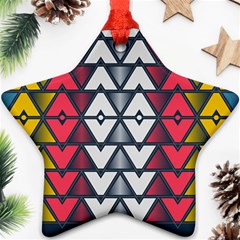 Background Colorful Geometric Unique Star Ornament (two Sides) by HermanTelo