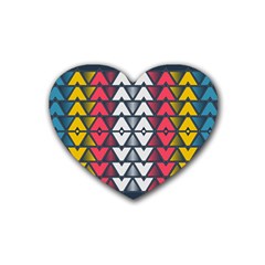 Background Colorful Geometric Unique Rubber Coaster (heart) 