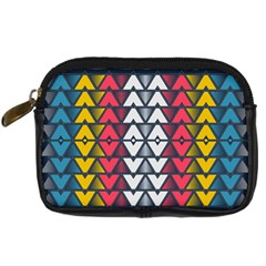 Background Colorful Geometric Unique Digital Camera Leather Case