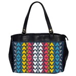 Background Colorful Geometric Unique Oversize Office Handbag (2 Sides) Front