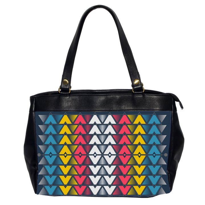 Background Colorful Geometric Unique Oversize Office Handbag (2 Sides)