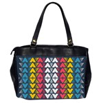 Background Colorful Geometric Unique Oversize Office Handbag (2 Sides) Back