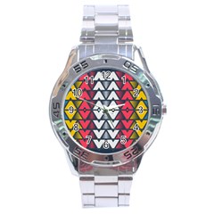 Background Colorful Geometric Unique Stainless Steel Analogue Watch