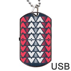 Background Colorful Geometric Unique Dog Tag Usb Flash (two Sides)