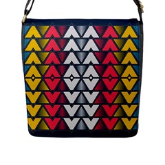 Background Colorful Geometric Unique Flap Closure Messenger Bag (l)