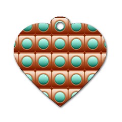 Abstract Circle Square Dog Tag Heart (two Sides) by HermanTelo