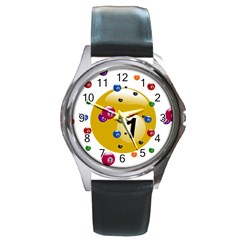 Billiard Ball Ball Game Round Metal Watch by HermanTelo