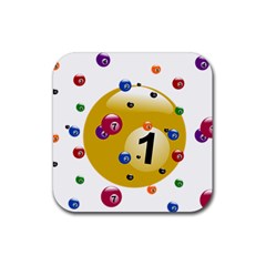 Billiard Ball Ball Game Rubber Coaster (square)  by HermanTelo