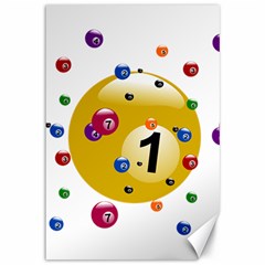 Billiard Ball Ball Game Canvas 12  X 18 