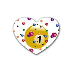 Billiard Ball Ball Game Rubber Coaster (heart) 