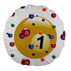 Billiard Ball Ball Game Large 18  Premium Round Cushions by HermanTelo