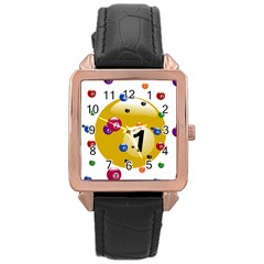 Billiard Ball Ball Game Rose Gold Leather Watch  by HermanTelo