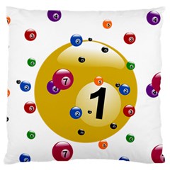 Billiard Ball Ball Game Large Flano Cushion Case (two Sides) by HermanTelo