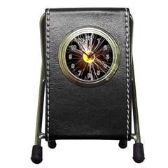 Abstract Exploding Design Pen Holder Desk Clock