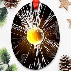 Abstract Exploding Design Oval Ornament (two Sides)