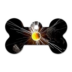 Abstract Exploding Design Dog Tag Bone (one Side)