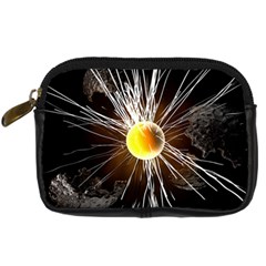 Abstract Exploding Design Digital Camera Leather Case