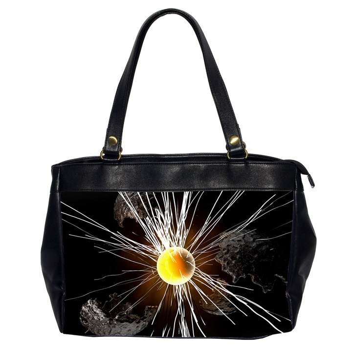 Abstract Exploding Design Oversize Office Handbag (2 Sides)